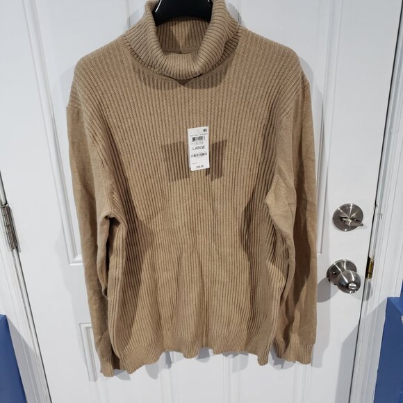 Club Room Mens Textured Cotton Turtleneck Sweater Tan - Picture 8 of 11